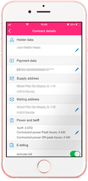 
Contract Data section in the Regulated Market app